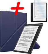 Étui adapté pour Kobo Elipsa 2E Case Bookcase Cover Case avec protecteur d'écran - Kobo Elipsa 2E Sleepcover - Blauw foncé