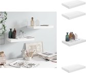 vidaXL Wandplanken Set - Hoogglans Wit - 40 x 23 x 3.8 cm - Honingraat MDF en Metaal - Wandsteun