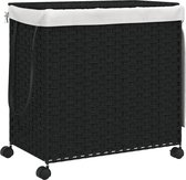 Bol.com vidaXL-Wasmand-op-wielen-60x35x605-cm-rattan-zwart aanbieding