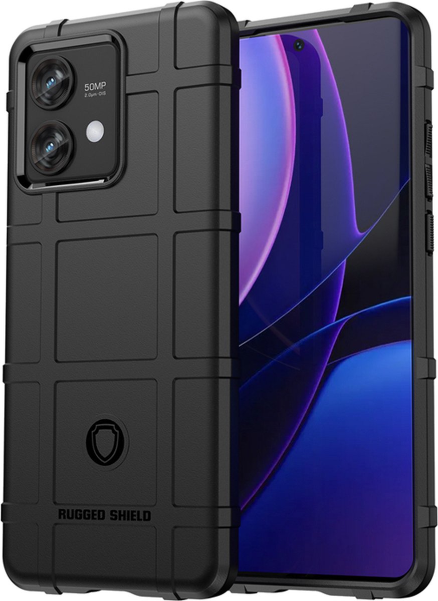 MobyDefend Hoesje - Geschikt voor Motorola Edge 40 Neo - Rugged Shield TPU Backcover - Zwart