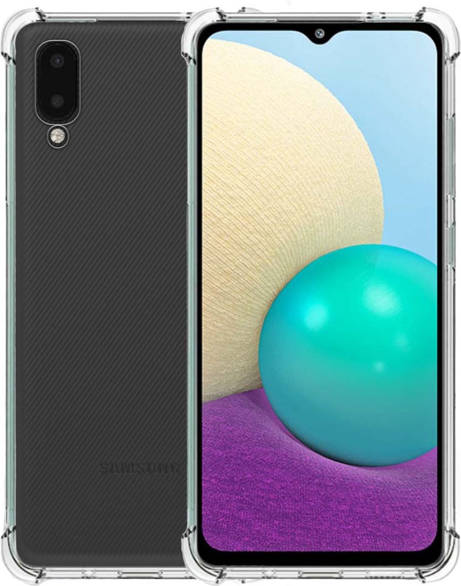 Samsung Galaxy A02/M02 Hoesje - Transparant - Opstaande hoeken