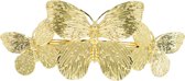Haarspeld Vlinder Ribbel Metaal 10cm Goud Patentspeld Haarklem Haarclip Haar Klem Hair Clip Butterfly