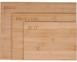 alpina Snijplanken Hout - Set van 3 - Verschillende Maten - Bamboe