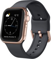 Siliconen bandje - geschikt voor Apple Watch series 1/2/3/4/5/6/7/8/9/SE/SE 2/Ultra/Ultra 2 met case size 42 mm / 44 mm / 45 mm / 49 mm - Donkergrijs