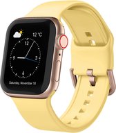 Siliconen bandje - geschikt voor Apple Watch series 1/2/3/4/5/6/7/8/9/SE/SE 2/Ultra/Ultra 2 met case size 42 mm / 44 mm / 45 mm / 49 mm - Geel