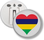 Button Met Clip - Hart Vlag Mauritius