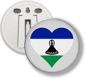 Button Met Clip - Hart Vlag Lesotho
