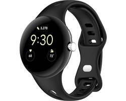 Siliconen bandje - geschikt voor Google Pixel Watch 4 (41mm) / Pixel Watch 3 (41mm) / Pixel Watch 2 / Pixel Watch - zwart