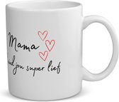 Akyol - mama ik vind jou super lief koffiemok - theemok - Moeder - de liefste mama - moeder cadeautjes - moederdag - verjaardag - geschenk - kado - 350 ML inhoud