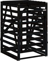 vidaXL - Containerberging - 84x90x128,5 - cm - massief - grenenhout - zwart