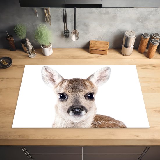 KitchenYeah® Inductie beschermer 81.2x52 cm - Hert - Dieren - Bruin - Natuur - Kookplaataccessoires - Afdekplaat voor kookplaat - Inductiebeschermer - Inductiemat - Inductieplaat mat