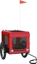 vidaXL - Hondenfietstrailer - oxford - stof - en - ijzer - rood - en - zwart