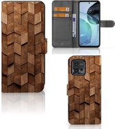 Book Style Case geschikt voor Motorola Moto G72 Wooden Cubes
