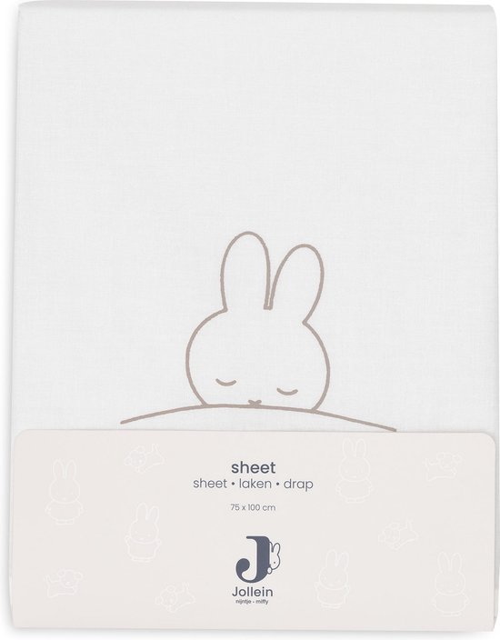Jollein x Nijntje Laken Wieg 75x100cm Sleepy Miffy - Funghi