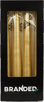 Branded by - gouden dinerkaarsen - 2,2x19,5cm - 5h
