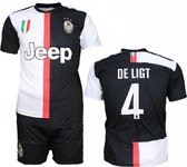 Juventus Replica Matthijs de Ligt Thuis Tenue Voetbalshirt + Broek Set Seizoen 2019/2020 Zwart / Wit, Maat:  M