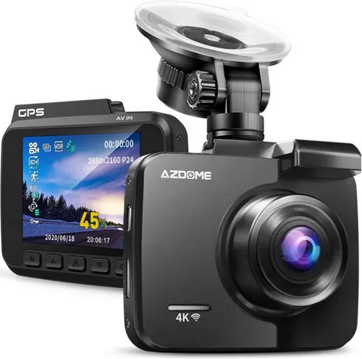 AZDome GS63H 4K 1CH dashcam voor auto - Continue voeding - 128gb