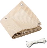 Lumaland zonnezeil inclusief nylon bevestigingskoorden, 100% HDPE met uv-beschermingsfilter, 5 x 5 x 5 m, zandkleur
