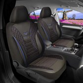 Housses de siège de voiture pour Renault Clio 4 2012-2019 en coupe, lot de 2 pièces côté conducteur 1 + 1 côté passager PS - série - PS706 - Couture Zwart/bleue