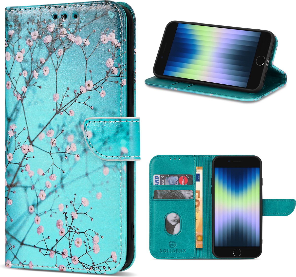Solidenz hoesje - Geschikt voor iPhone SE (2022 / 2020) / iPhone 8 / iPhone 7 - Bookcase - Sierkers
