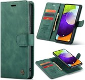 Casemania Hoesje Geschikt voor Samsung Galaxy S21 FE Olive Green - 2 in 1 Magnetic Book Case