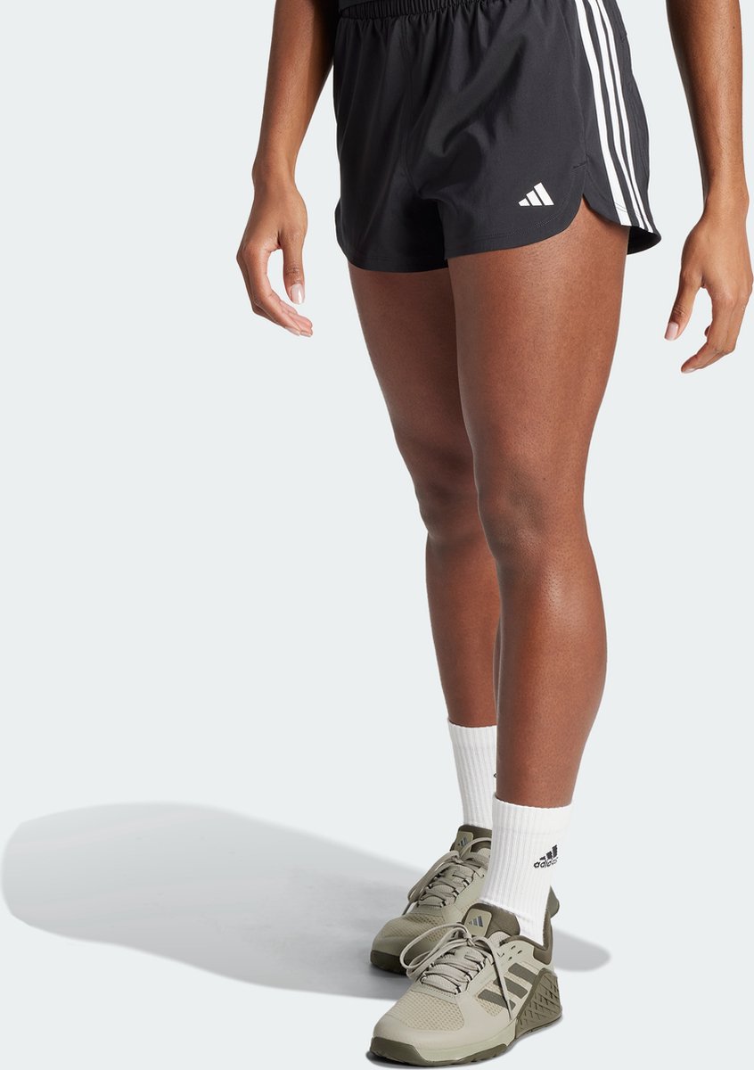 Adidas Performance Pacer Training 3-Stripes Geweven High-Rise Short Dames Zwart