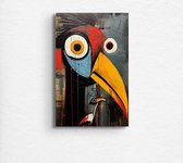 vogel schilderij - Abstract schilderij - schilderij woonkamer - schilderij modern - industrieel schilderij - Picasso - 50 x 70 cm Met baklijst