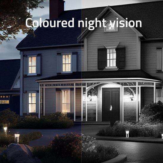 Hombli Pan & Tilt - Beveiligingscamera - Bewakingscamera voor buiten - Floodlight camera - Outdoor camera - 2K - Gekleurd Nachtzicht - Bewegingsdetectie - Volgfunctie - Wit van Hombli — afbeelding 2