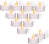 Comforder 12 Bougies chauffe-plat LED avec flamme vacillante - Bougies électriques sur piles - bougies chauffe-plat avec piles
