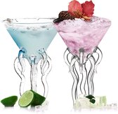 Cocktailglazen, kwallen cocktailglas met steel, transparante creatieve martiniglazen voor thuis, bar, restaurant, bruiloftsfeest, set van 2, 150 ml