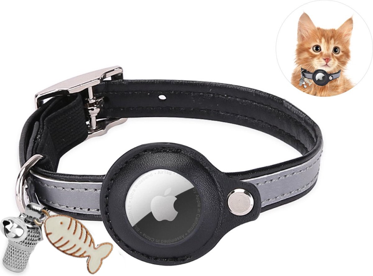 Airtag halsband kat - Apple Airtag Kat- & hond - Airtag katten halsband - 5 cm t/m 35 cm - Reflecterend & comfortabel | Apple Airtag niet inbegrepen! - Century Goods