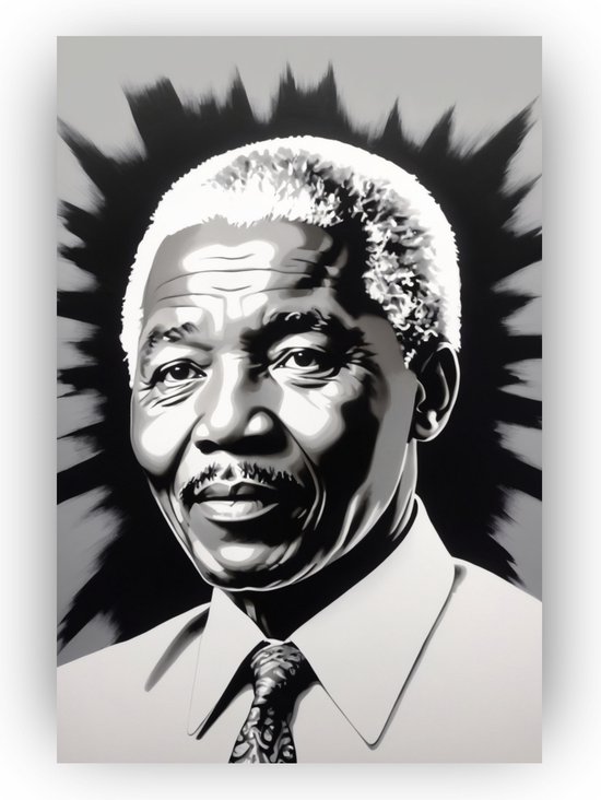 Poster Nelson Mandela noir et blanc D coration murale Nelson