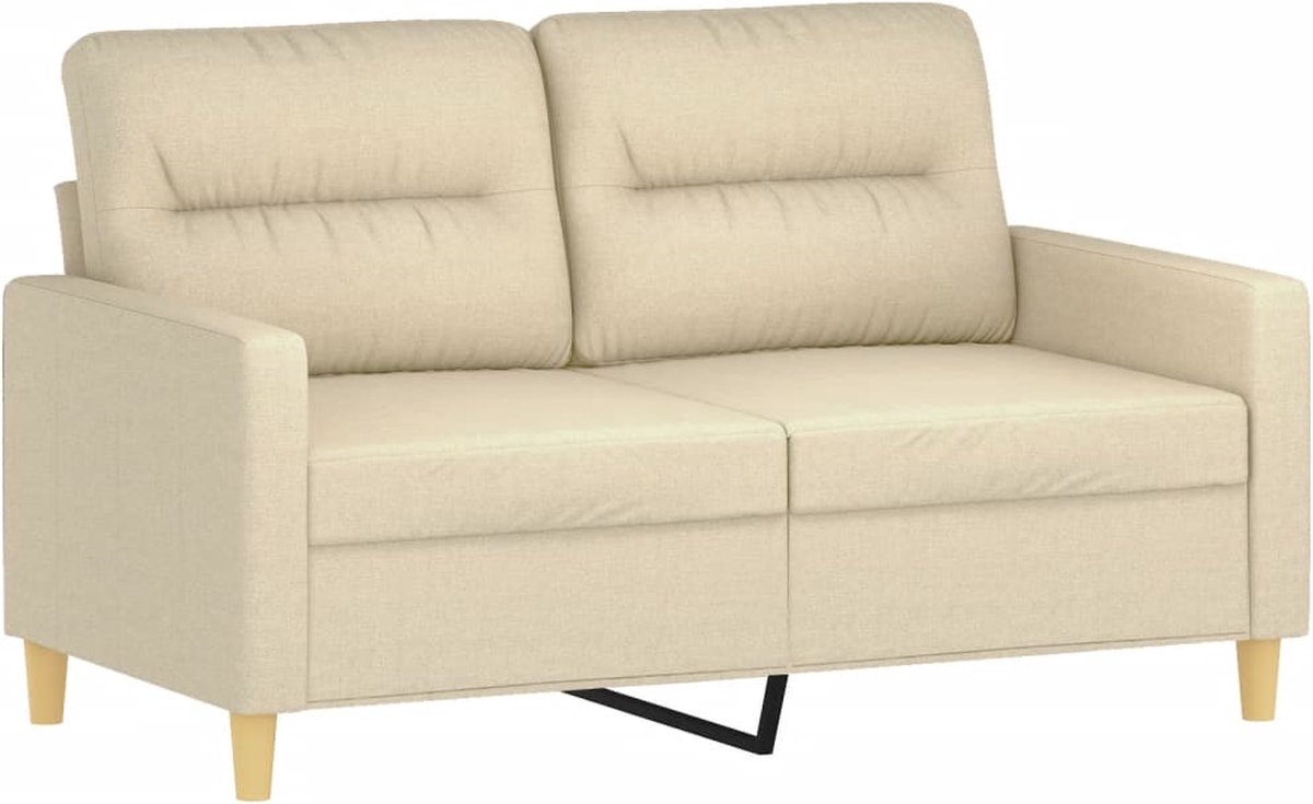 vidaXL Tweezitsbank - 120 - cm - stof - crèmekleurig