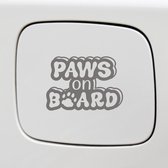 Bumpersticker - Paws On Board - 14x10 - Antraciet