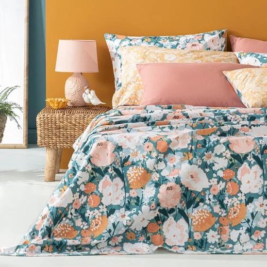 Plaid de lit en coton Home , plaid matelassé respirant, couvre-lit d'été  floral,... | bol