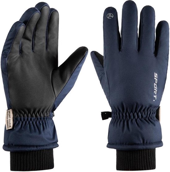 Winterhandschoenen voor Heren (kleur : Blauw) - Warme Skihandschoenen - Touchscreen-handschoenen - Winddicht Sporthandschoenen - Antislip Fietshandschoenen - voor Hardlopen,Motorfiets,Fietsen, Wandelen