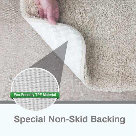 Grote Badmat Voor De Badkamer - 70CM×120CM - Zacht Microvezel Antislip Rubberen Achterkant Beige