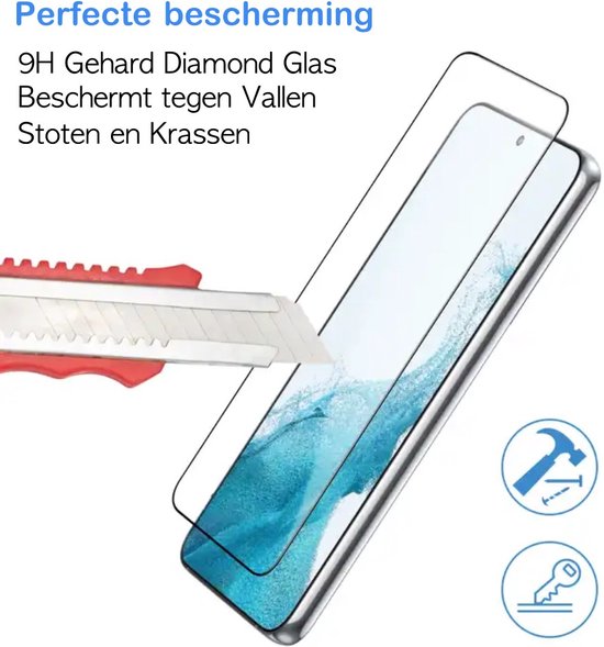 Protecteur d'écran adapté pour Samsung S22 Plus - Verre de protection Compatible les empreintes digitales Fingerscan - Tempered Glass Samsung Galaxy S22Plus Film de protection d'écran Full Cover - À utiliser avec Fingerscan