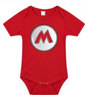Bellatio Decorations Baby rompertje - loodgieter Mario - rood - kraam cadeau - babyshower - romper 56