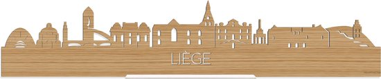 Standing Skyline Liège Bamboe hout - 60 cm - Woondecoratie design - Decoratie om neer te zetten en om op te hangen - Meer steden beschikbaar - Cadeau voor hem - Cadeau voor haar - Jubileum - Verjaardag - Housewarming - Interieur - WoodWideCities