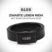 Black & Brown Belts/ 125 CM / Outlined 2.0 - Black Belt / Automatische gesp/ Automatische riem/ Leren riem/ Echt leer/ Heren riem zwart/ Dames riem zwart/ Riemen / Riem / Riem heren /