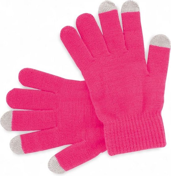 Touchscreen Handschoenen I Wanten I Touch Tip Gloves I Scandinavisch Patroon I Uniseks I Voor Volwassenen I One Size I Roze