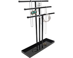 Top 10 Sieradenopbergers 2026: Zwart Metalen 3 Laags Sieraden Display Standaard & Opslag Basis Tray Houder – Boom Tafeltop Hangende Organizer – Hanger Voor Kettingen, Armbanden, Ringen, Horloges & Oorbellen