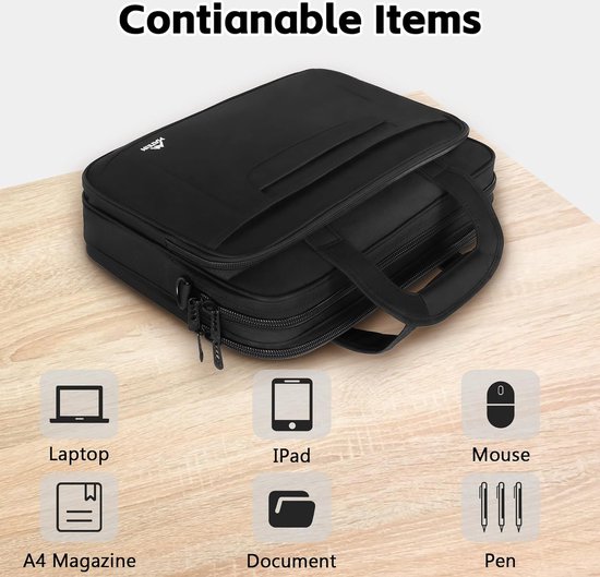 15,6 inch laptoptas voor heren, leer, aktetas, schoudertas, handtas voor mannen, zakelijke tas, notebooktas, heren, kantoortas