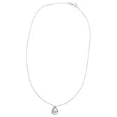 Behave Ketting - minimalistisch - met druppel hanger - zilver kleur - dames - stainless steel - steentjes - 40 cm