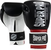 Super Pro Combat Gear Leather Thai Gloves Stripes 14 OZ