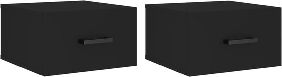 vidaXL-Nachtkastjes-2-st-wandgemonteerd-35x35x20-cm-zwart