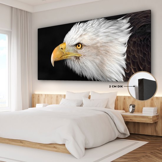 Tableau Toile Aigle - Vogel - Bec - Yeux - 160x80 cm - Décoration murale