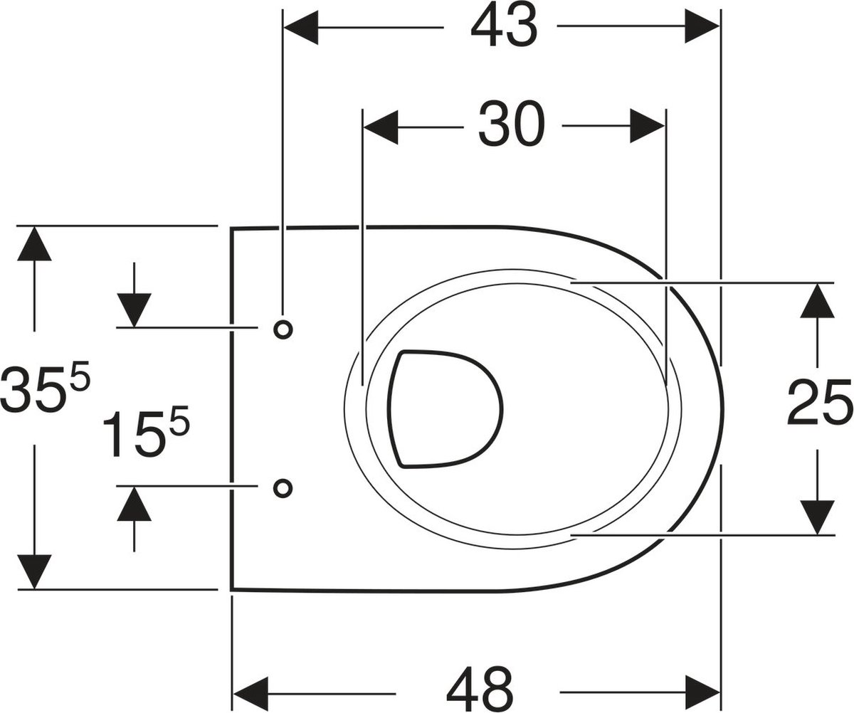 Cuvette WC suspendue RENOVA à fond creux 48cm - GEBERIT- 203245000