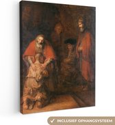 Canvas Schilderij Terugkeer van de verloren zoon - Rembrandt van Rijn - 30x40 cm - Wanddecoratie